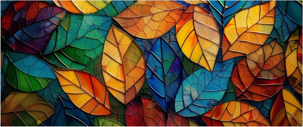 Tablou - Mozaic din frunze (120x50 cm)