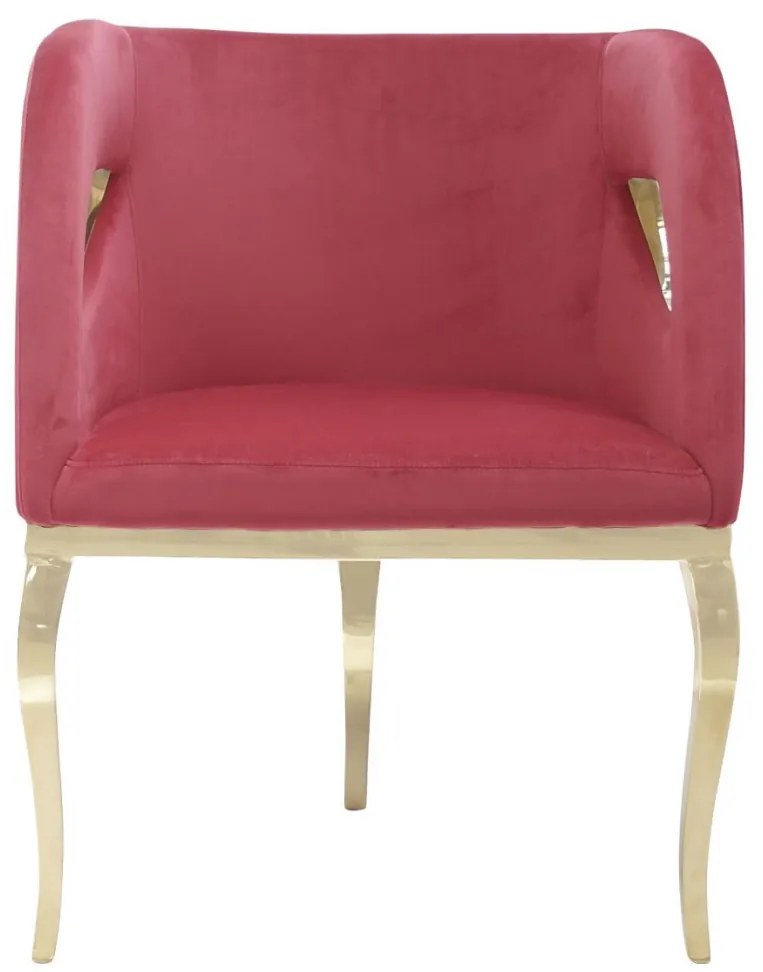 Fotoliu tapitat Morello rosu/gold – H78 cm