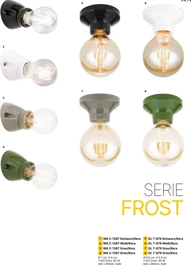 Mini Plafoniera din ceramica verde FROST