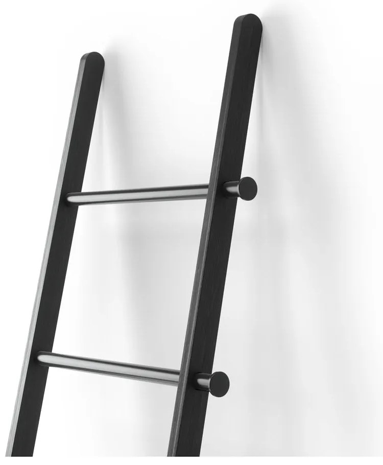 Scară decorativă neagră din lemn masiv de plop Leana – Umbra