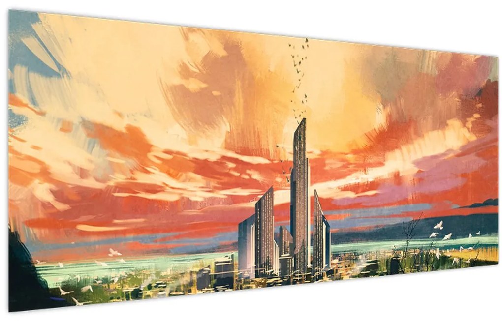 Tablou - Orașul pictat (120x50 cm)
