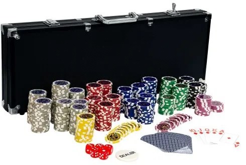 GamesPlanet® Poker Set Black Edition, 500 de jetoane