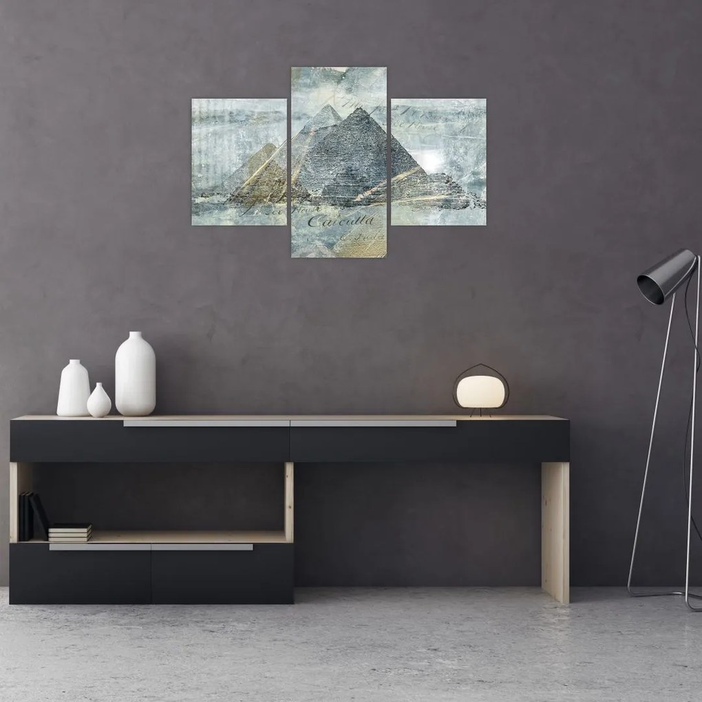 Tablou - Piramide în filtru albastru (90x60 cm)