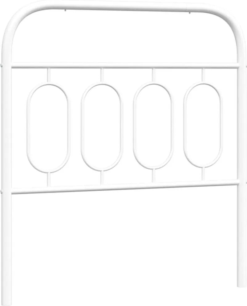 vidaXL Tăblie de pat de schimb metalică, alb, 90 cm