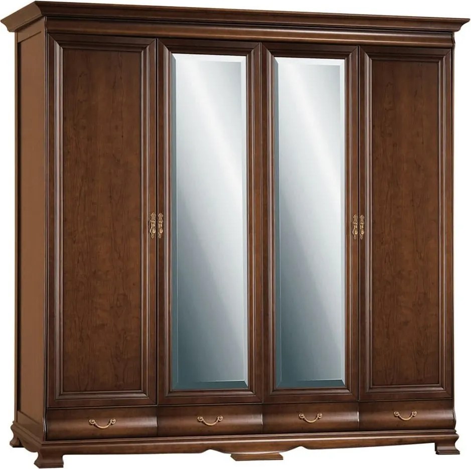Dulap lemn masiv nuc Harper 4 Uși, 211,8 × 66,6 × 215,5 cm