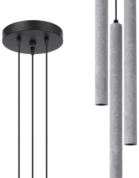 Lustră pe cablu Sollux SL.1273 PASTELO 3xG9/8W/230V beton
