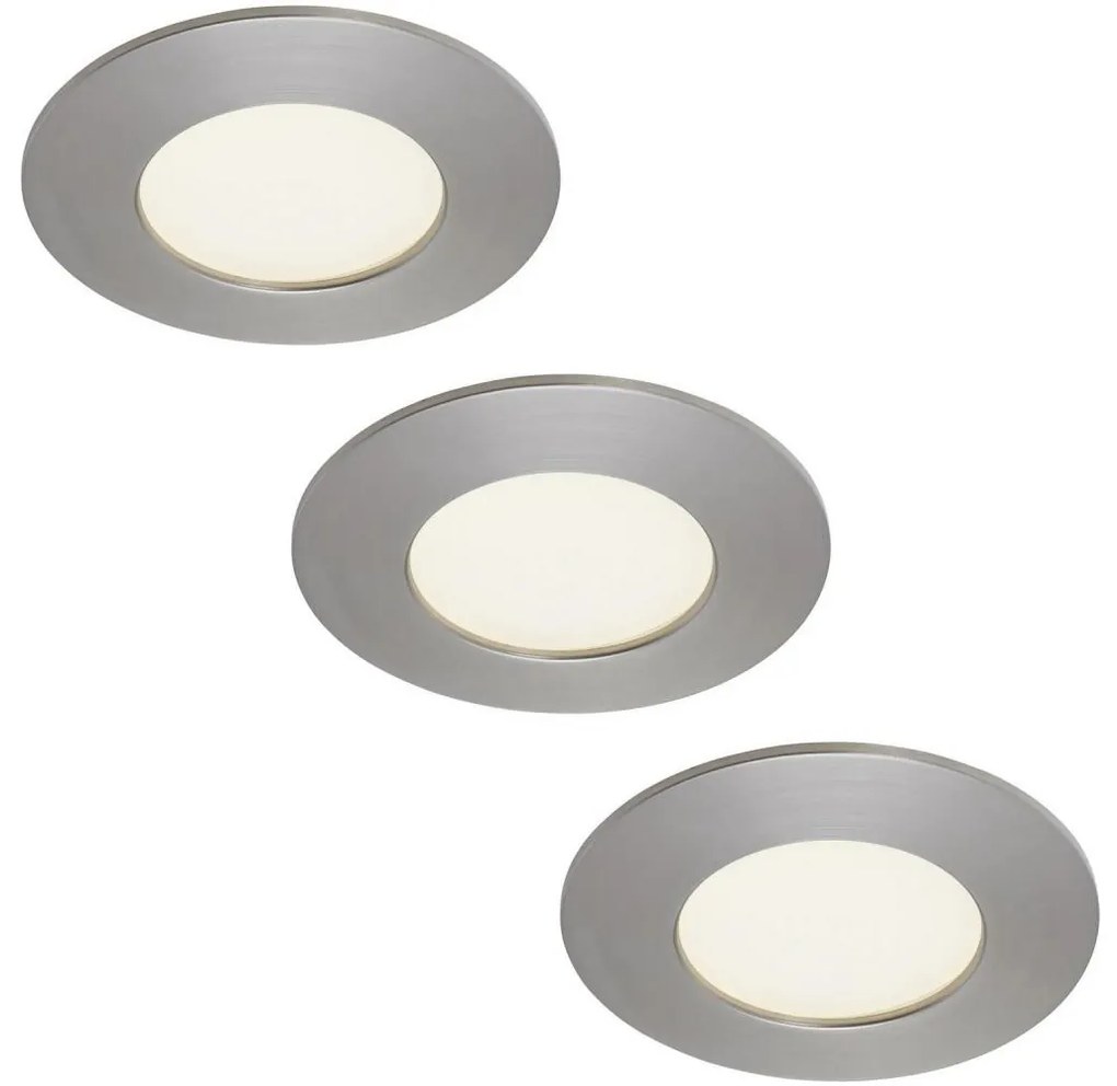 Briloner 7103432 - set 3x spoturi LED încastrate pentru baie, 3xLED/4,9W/230V, IP44, crom mat