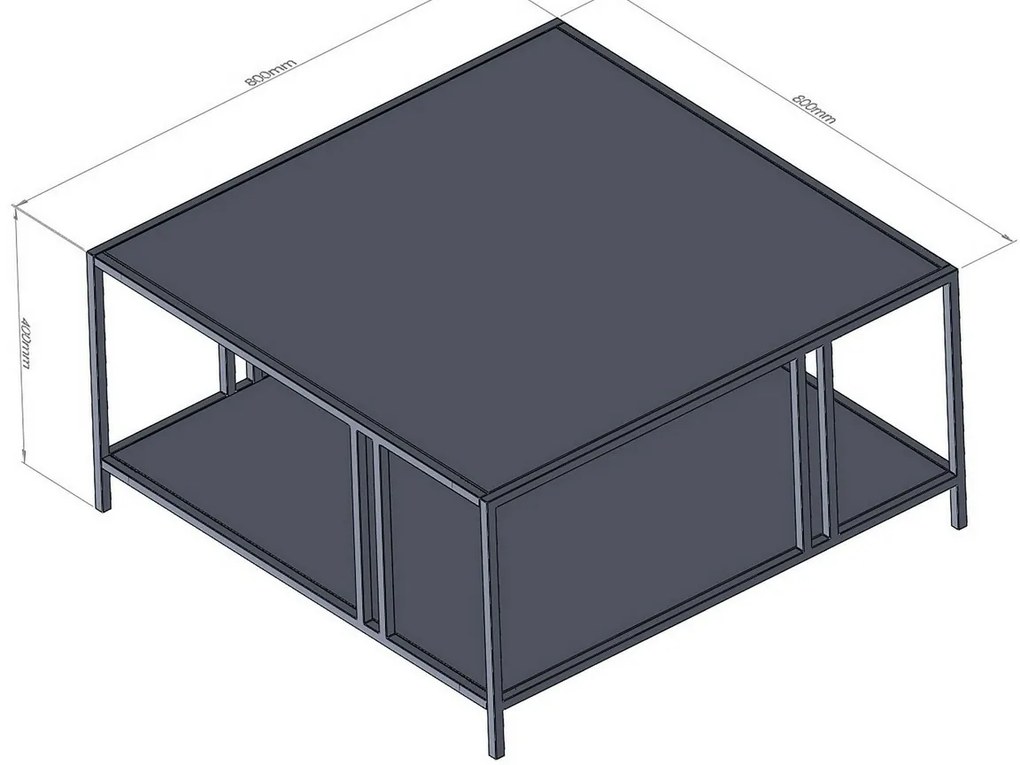 Măsuță de cafea Uranus Black cu sticlăfumurie