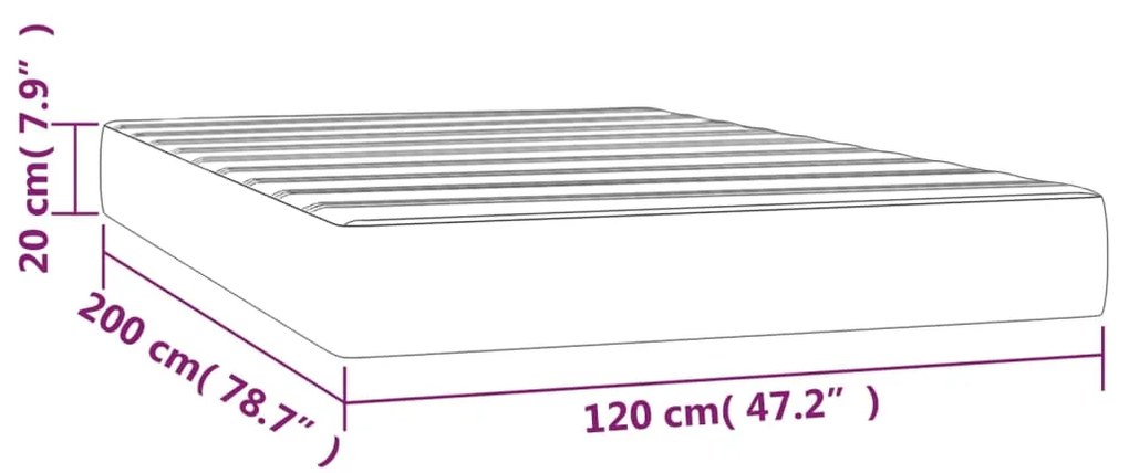 Saltea de pat cu arcuri, cappuccino, 120x200x20 cm, piele eco Cappuccino, 120 x 200 cm