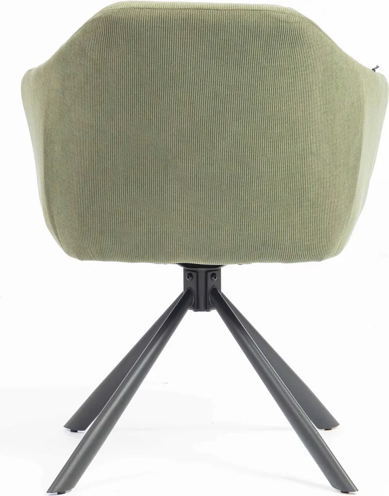 HR832 BAZĂ STEA Scaun Catifea Reiată Premium culoare verde salvie cu Bază Neagră