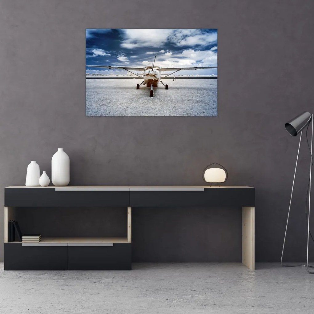 Tablou cu aeroplan cu motor (90x60 cm)