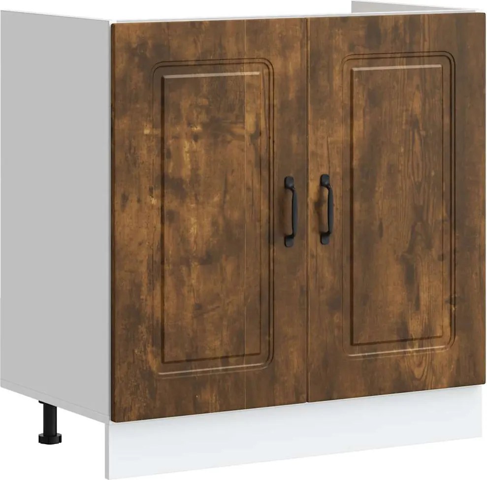 vidaXL Dulap de bază pentru chiuvetă "Kalmar" stejar afumat lemn