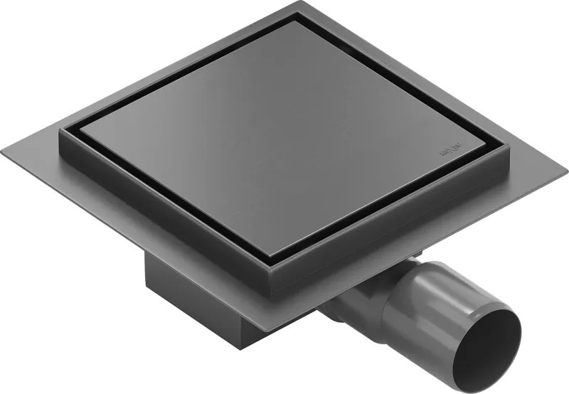 Mexen Flat-Q M13 încastrare pardoseală pătrată 12 x 12 cm, gri armă periat - 1E10012