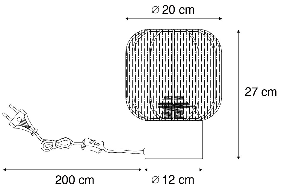Lampă de masă Japandi aurie cu abajur bej - Pluni