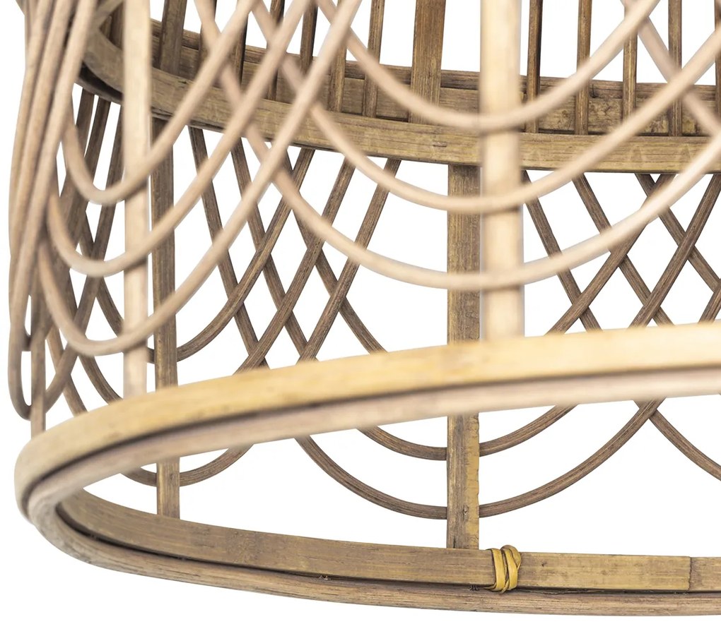 Lampă suspendată inteligentă din ratan 44 cm inclusiv Wifi G95 - Michelle