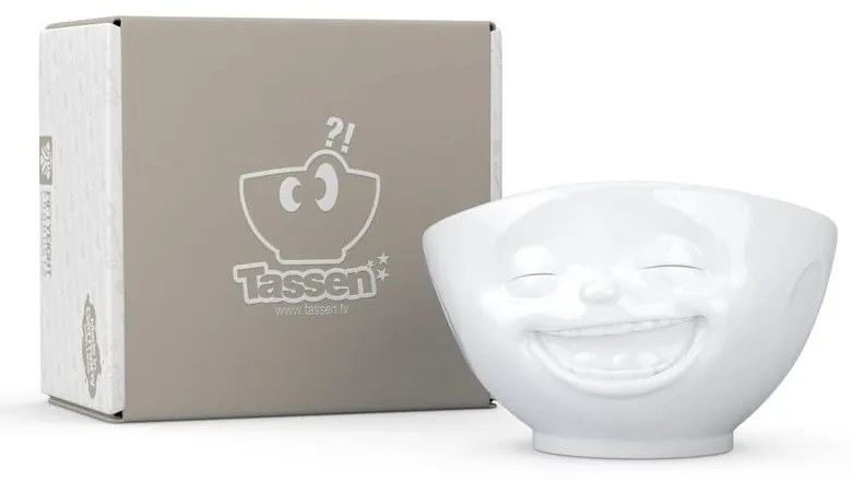 Bol porțelan zâmbet 58products, alb