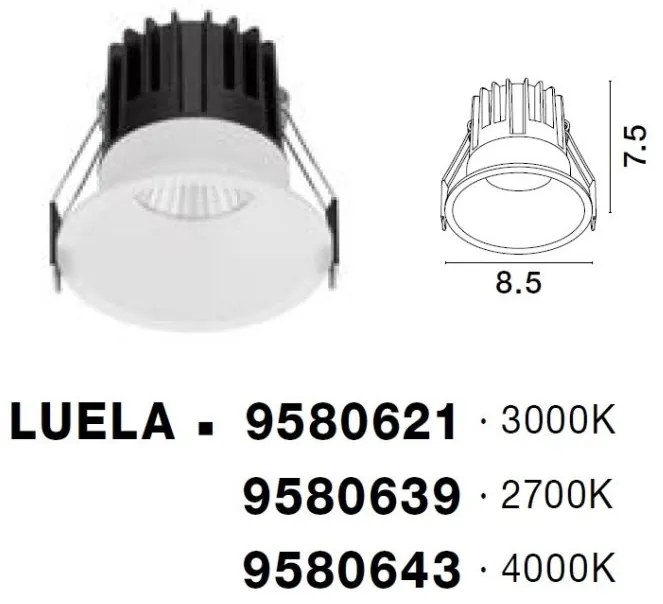 Spot LED incastrabil tavan fals / plafon LUELA 3000K alb