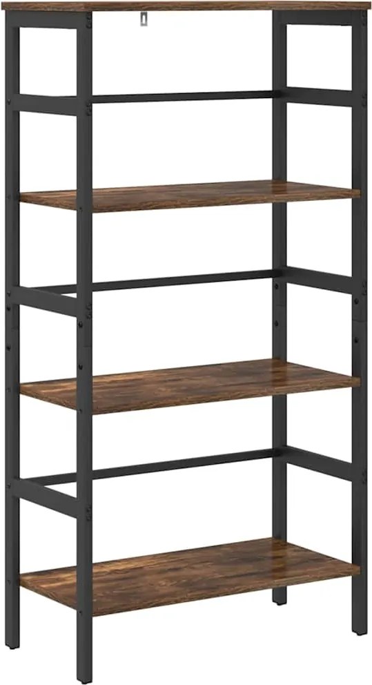 vidaXL Raft pentru cărți Stejar fumuriu 60 x 29,5 x 115 cm