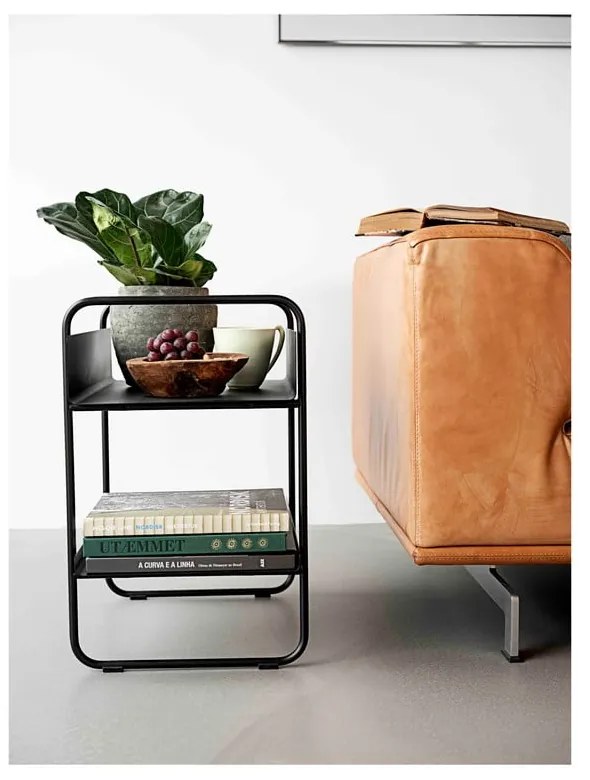 Masă consolă neagră din metal 36x48 cm A-Console – Zone