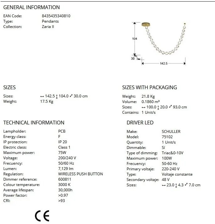 Lustra LED suspendata design modern Zaria II