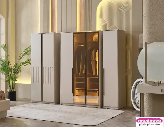 Mobilier dormitor dulap modular 6 usi, Verona