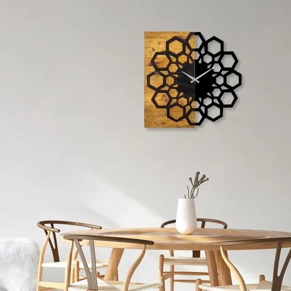 Ceas de perete 58x58 cm 1xAA lemn/metal