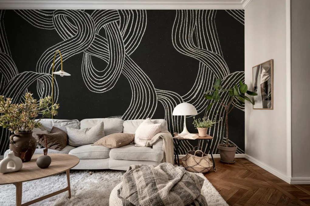 Tapet Stripes Repeatable, Black, Rebel Walls