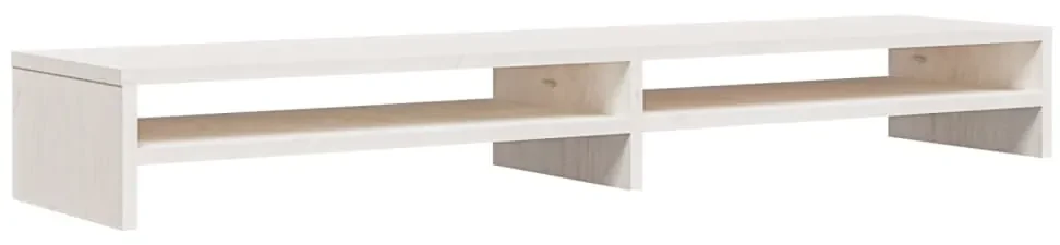 813920 vidaXL Stand pentru monitor, alb, 100x24x13 cm, lemn masiv de pin