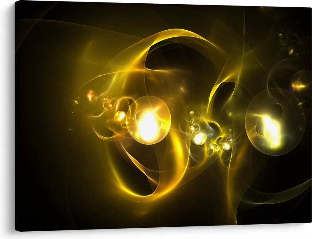 Tabloul abstract cu bile galbene (70x50 cm)