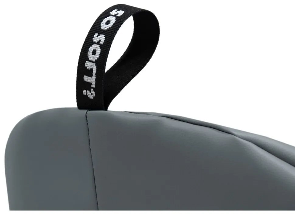 Fotoliu puf pentru copii negru cu tapițerie din imitație de piele Round M – So Soft?