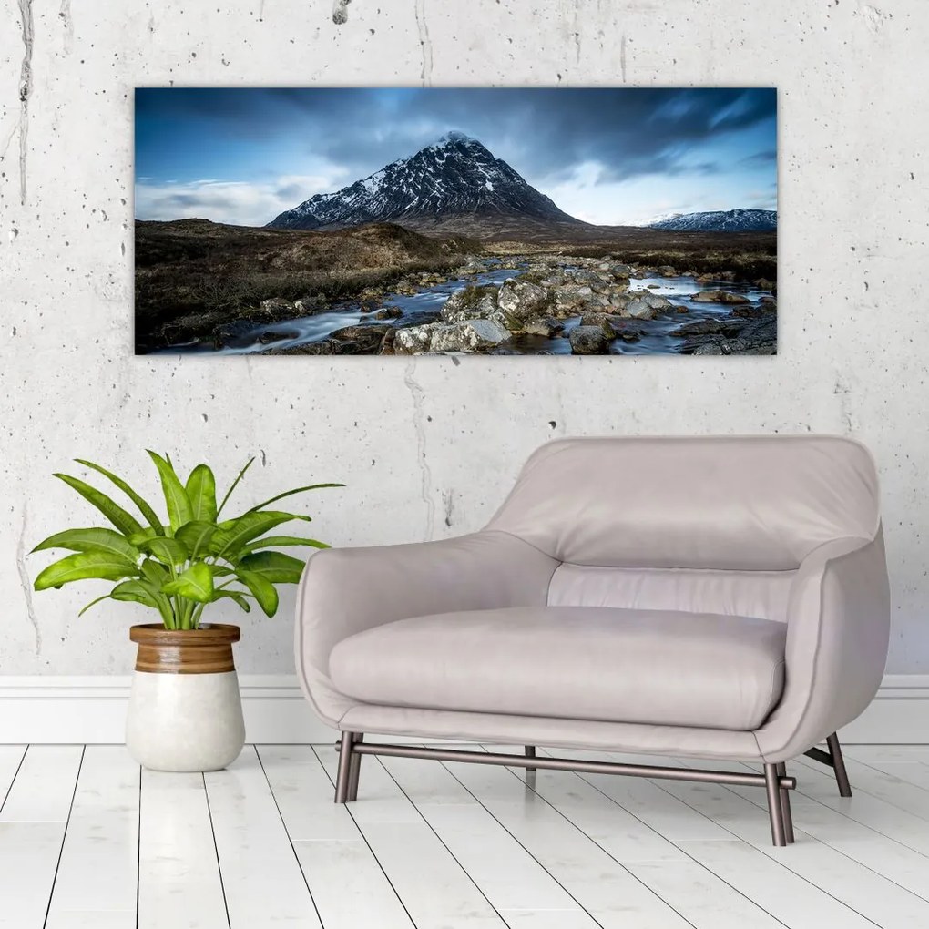 Tablou cu munții și tigrul (120x50 cm)