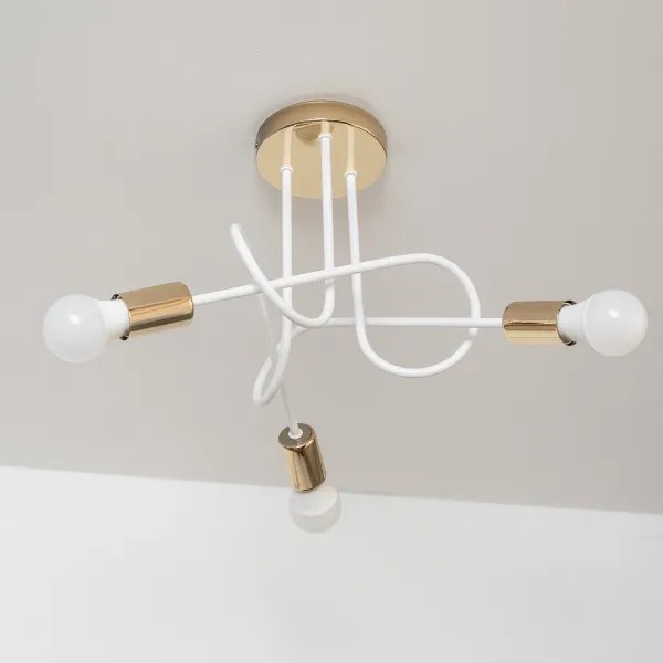 Lustră aplicată OXFORD 3xE27/15W/230V aurie/albă