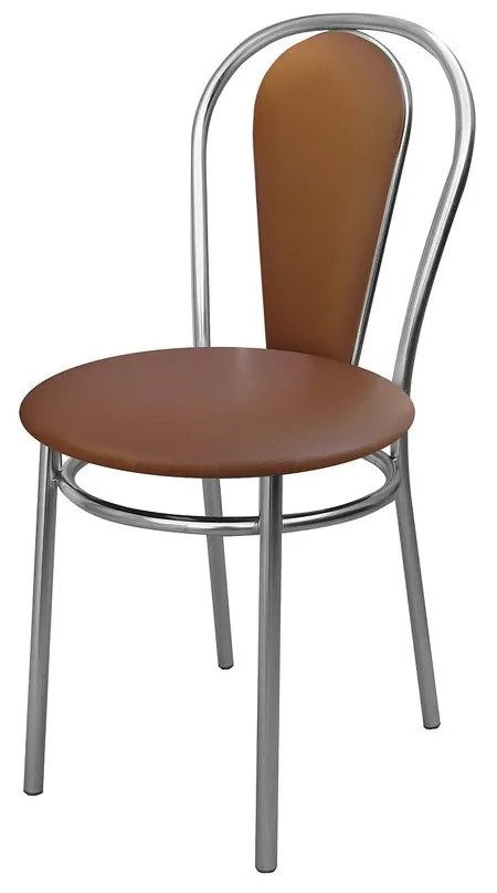 Scaun bucatarie Florino Chrome, Maro piele ecologica