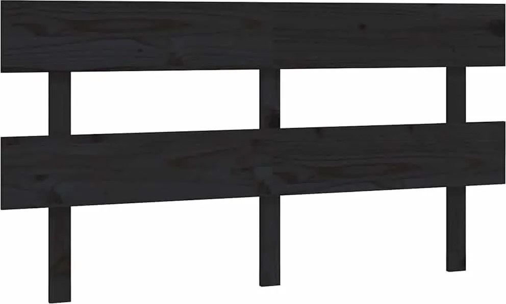 vidaXL Tăblie de pat, negru, 164x3x81 cm, lemn masiv de pin