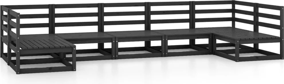 vidaXL Set mobilier de grădină, 7 piese, lemn masiv de pin