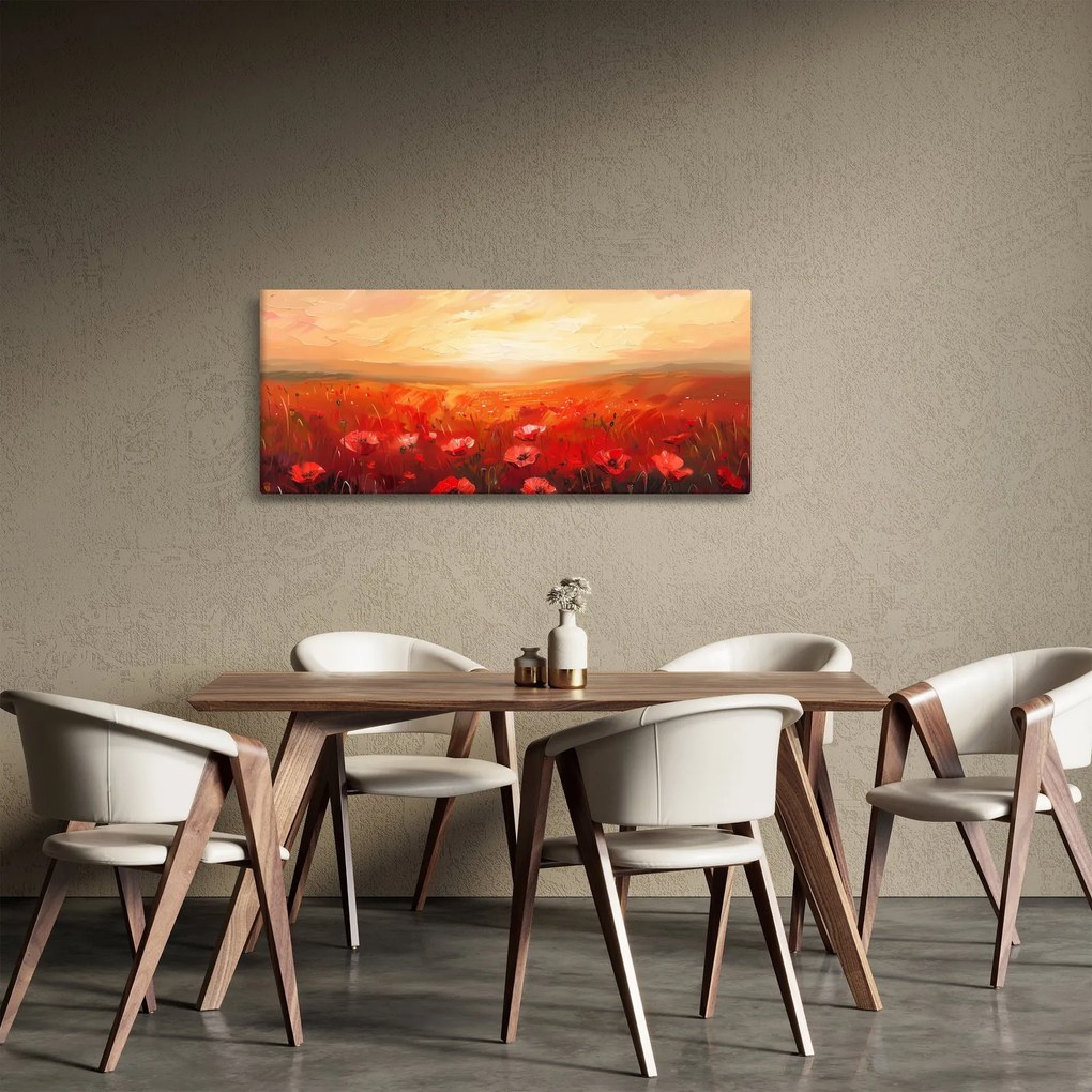 Tablou - Câmp de maci (120x50 cm)
