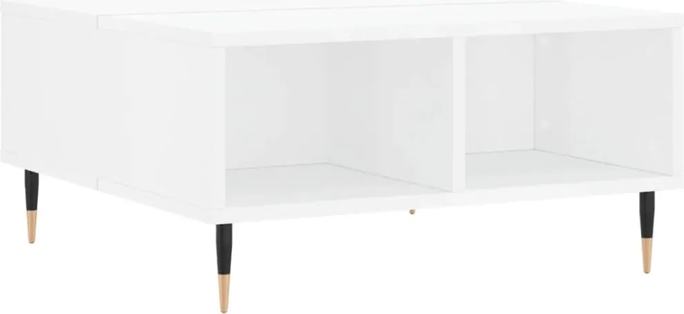 vidaXL Masă de cafea, alb extralucios, 60x60x30 cm, lemn compozit