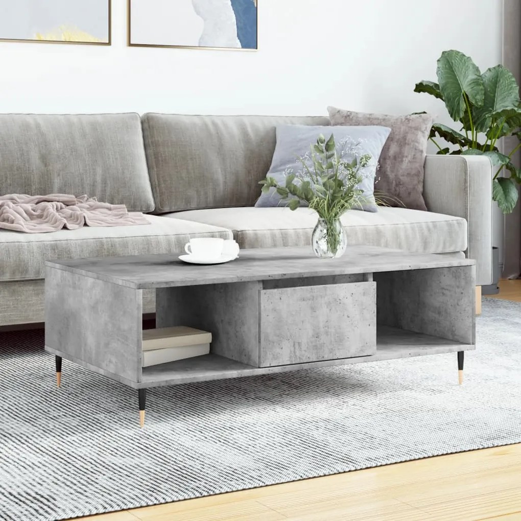 vidaXL Masă de cafea, gri beton, 104x60x35 cm, lemn compozit