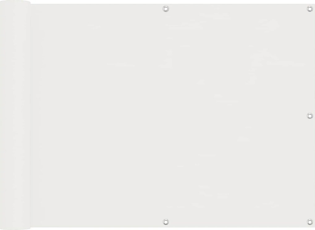 vidaXL Ecran de balcon Alb 75 x 200 cm Oxford alu acoperit cu PU