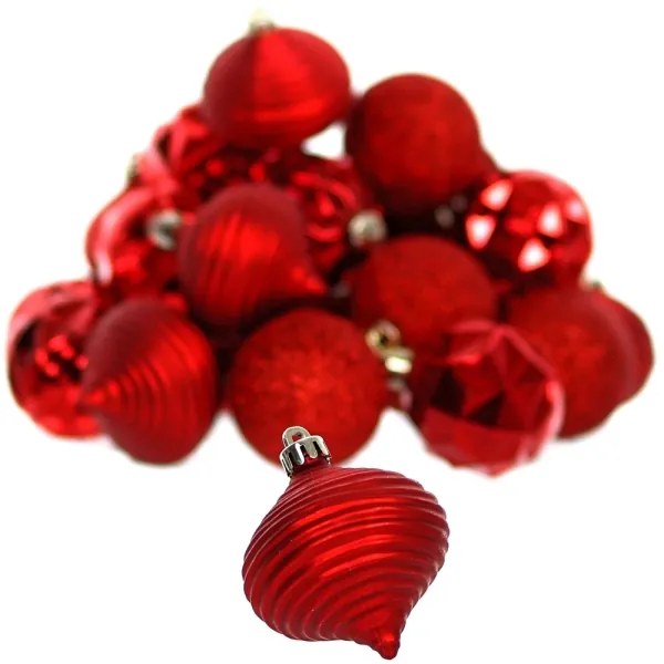 Set de ornamente de Crăciun 30 buc. roșii