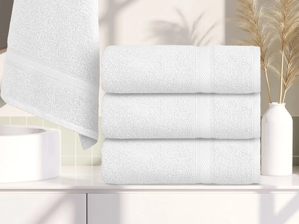Prosop CLARYSSE ELEGANCE 60x110 cm alb, 100% bumbac