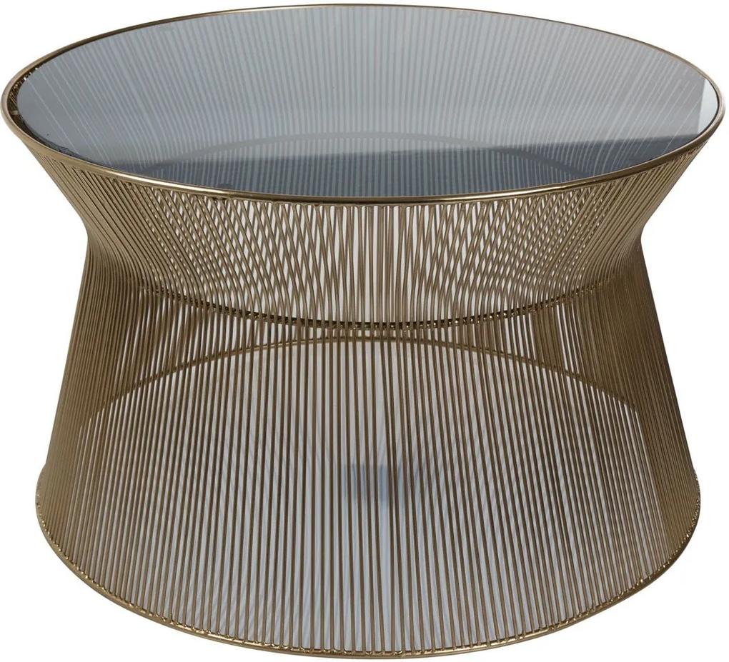 Masa Rotunda din Metal cu Blat din Sticla VICTORIA - Metal Auriu Diametru(66.04 cm) x Inaltime(40.64 cm)