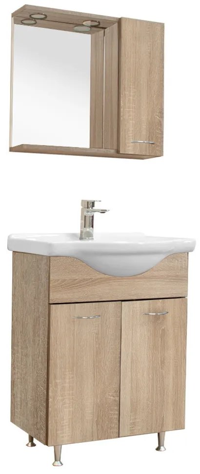 Mobilier complet de baie Ruben 65, stejar Sonoma