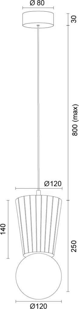 Pendul lemn stil scandinav VOLANTE 8951
