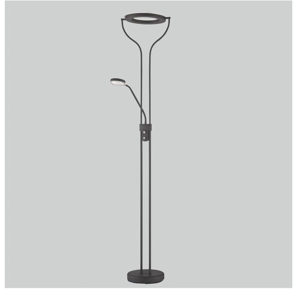 Lampadar negru LED cu intensitate reglabilă (înălțime 180 cm) Davos – Fischer &amp; Honsel