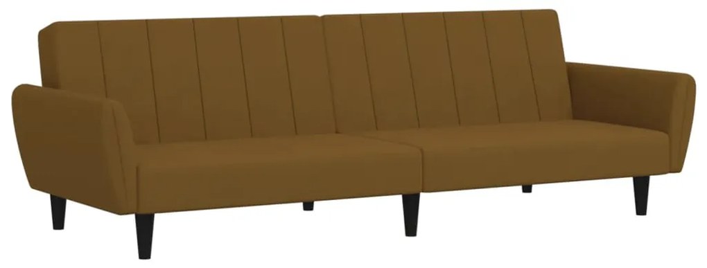 337544 vidaXL Canapea extensibilă cu 2 locuri, maro, catifea