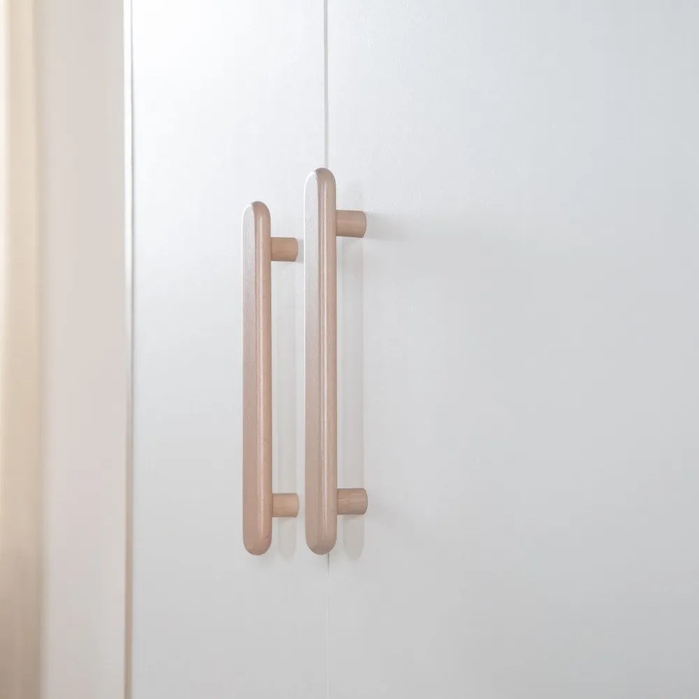 Șifonier de copii alb-în culoare naturală cu aspect de lemn de stejar 96x190x50 cm Cabane – Roba