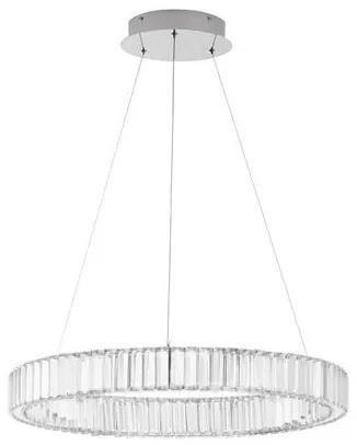 Lustra LED suspendata , dimabila, cristal design elegant AURELIA crom 60cm