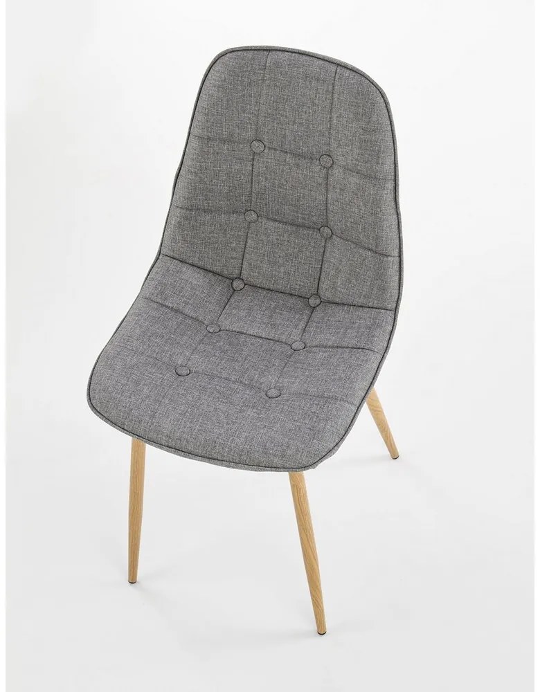Scaun de bucaterie Zina, gri/lemn natural