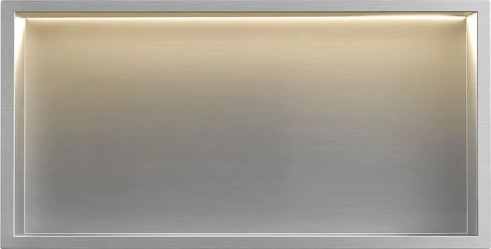 RAFT BAIE INCASTRAT PERETE LED 30x60 steel brush